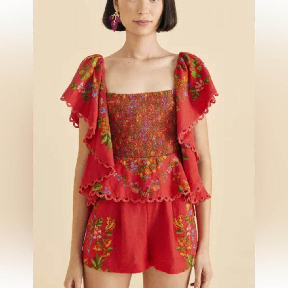 FARM Rio Red Floral Jumpsuit
